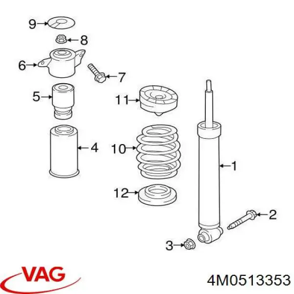 Poduszka amortyzatora tylnego VAG 4M0513353 cena, od 30,56 USD