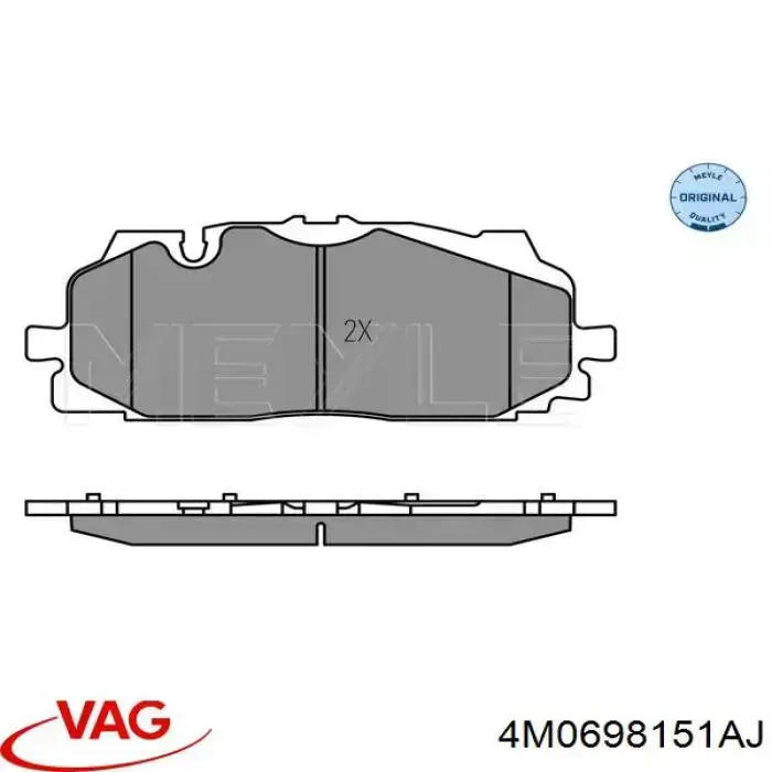 4M0698151AJ VAG klocki hamulcowe przednie tarczowe