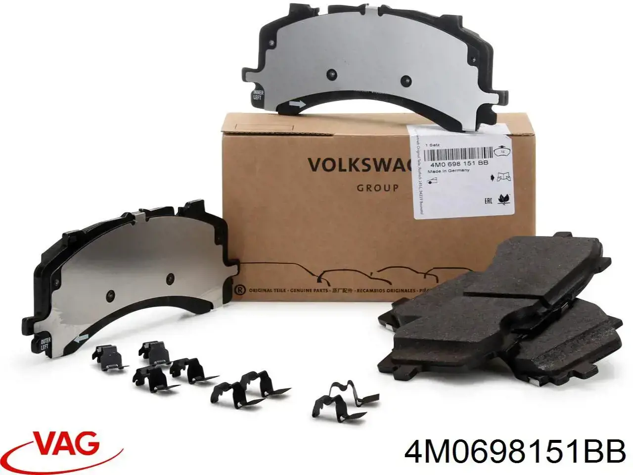 Do koszyka 4M0698151BB VAG Klocki hamulcowe przednie tarczowe