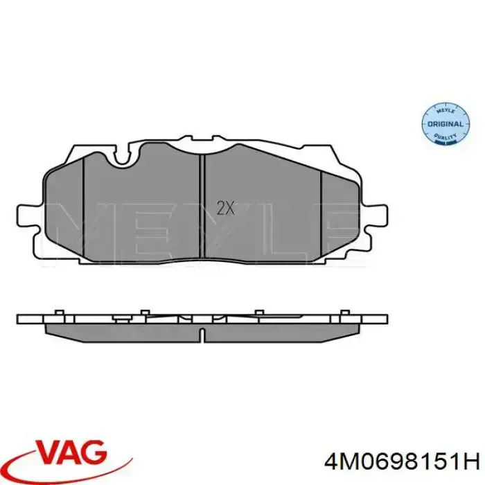 Klocki hamulcowe przednie tarczowe VAG 4M0698151H cena, od 45,04 USD