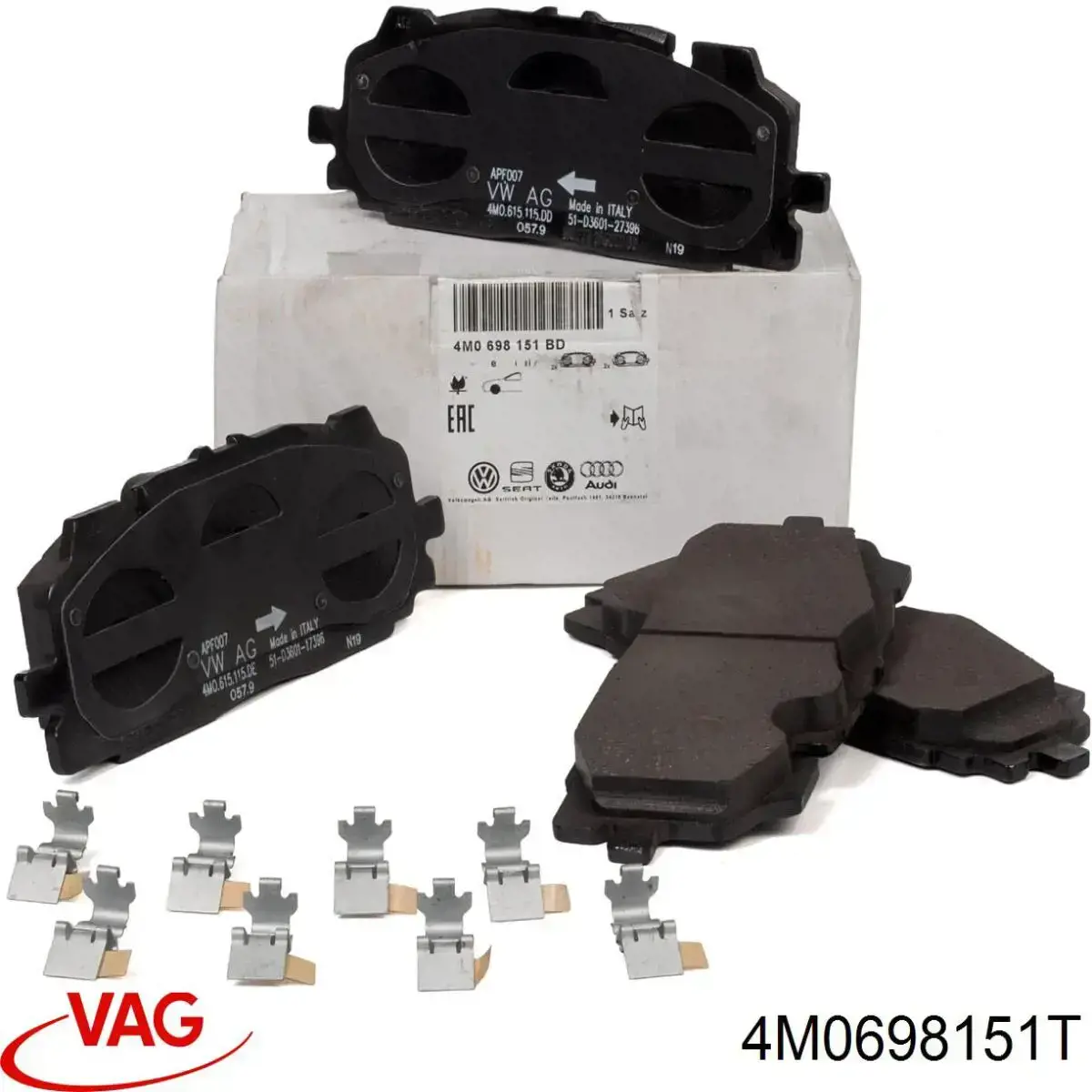 Klocki hamulcowe przednie tarczowe VAG 4M0698151T cena, od 45,04 USD