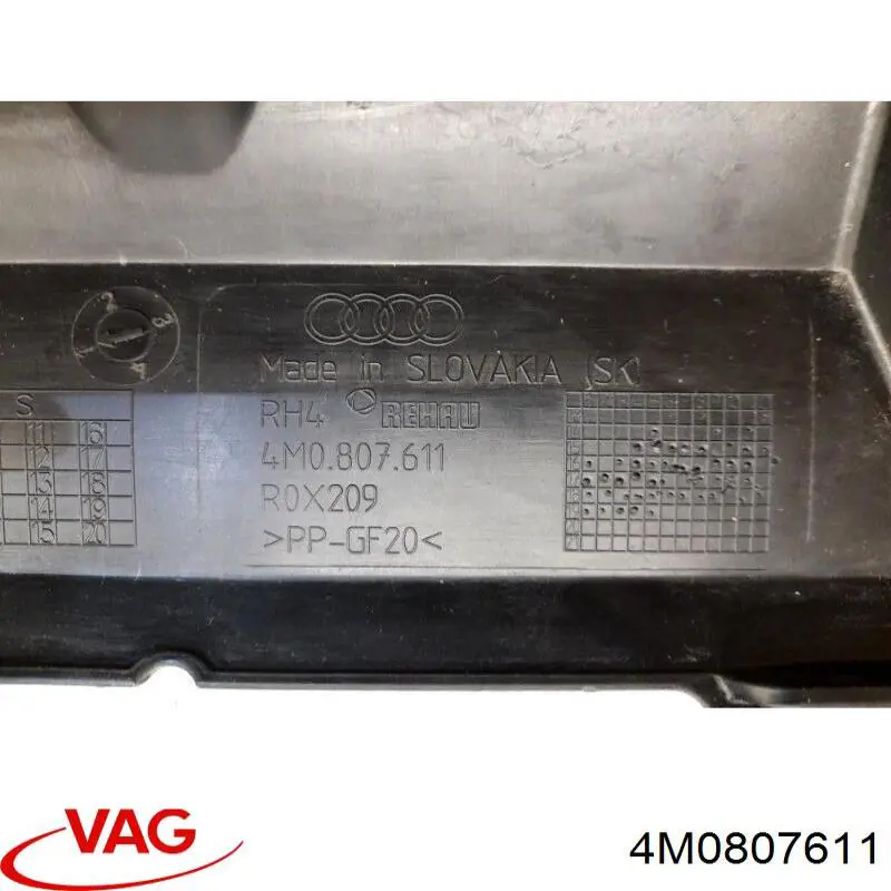 Do koszyka 4M0807611 VAG Osłona zderzaka przedniego