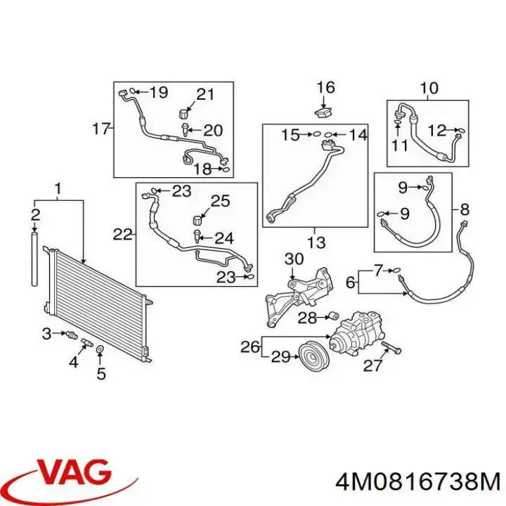 Przewód klimatyzacji, od chłodnicy do parownika VAG 4M0816738M cena, od 94,11 USD
