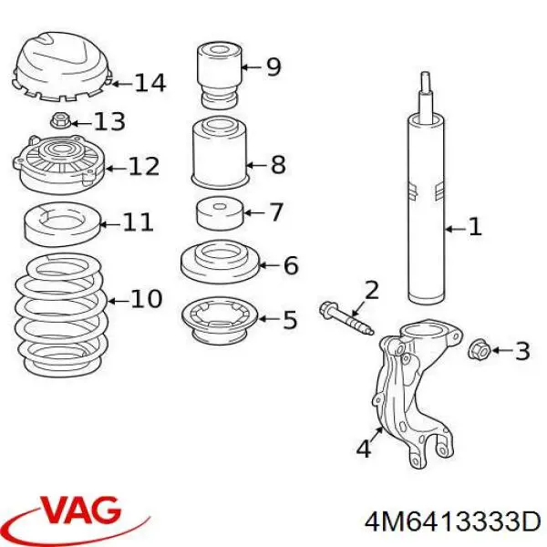 Poduszka amortyzatora przedniego VAG 8W0412377 cena, od 27,63 USD