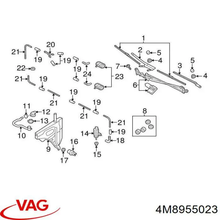 Mechanizm wycieraczek VAG 4M8955023 cena, od 125,99 USD