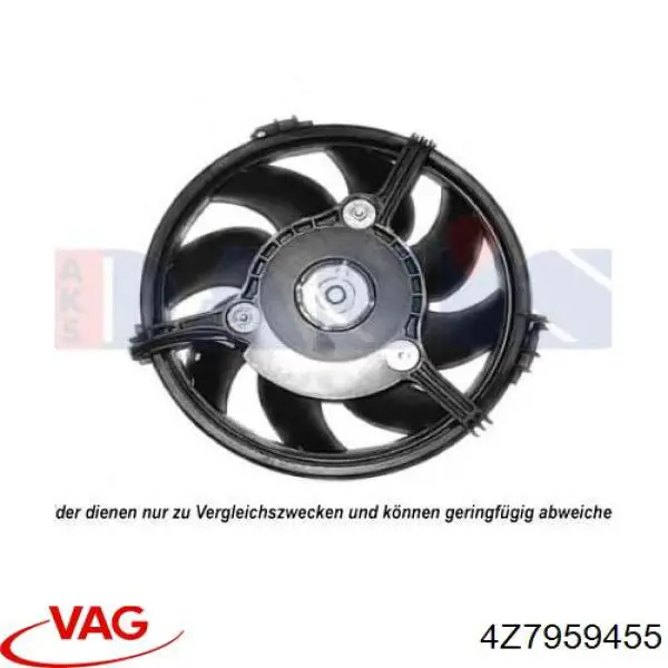 Wentylator elektryczny układu chłodzenia kompletny (silnik+wirnik) VAG 4Z7959455 cena, od 71,76 USD