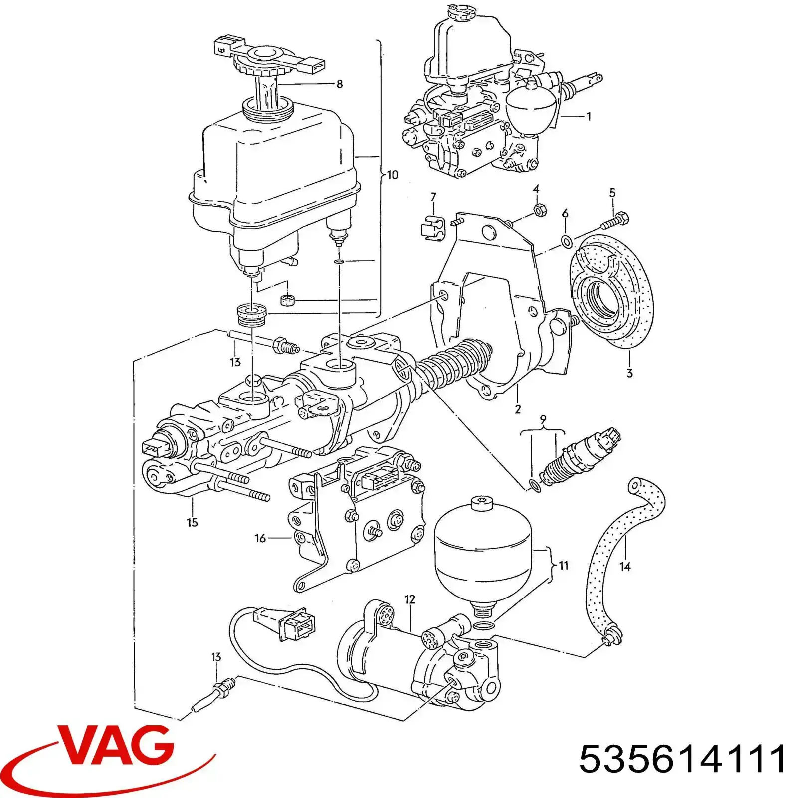 Sterownik ABS  hydrauliczny do Volkswagen Golf II 19E, 1G1
