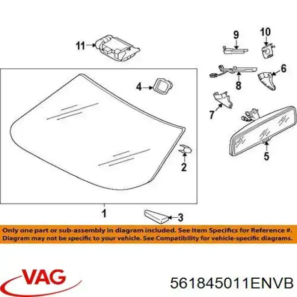 561845011ENVB VAG Szyba przednia