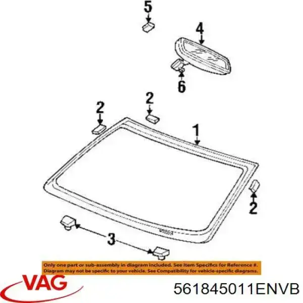 Do koszyka 561845011ENVB VAG Szyba przednia