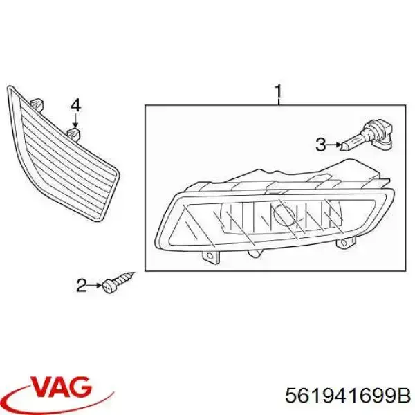 561941699B VAG lampa przeciwmgielna lewa