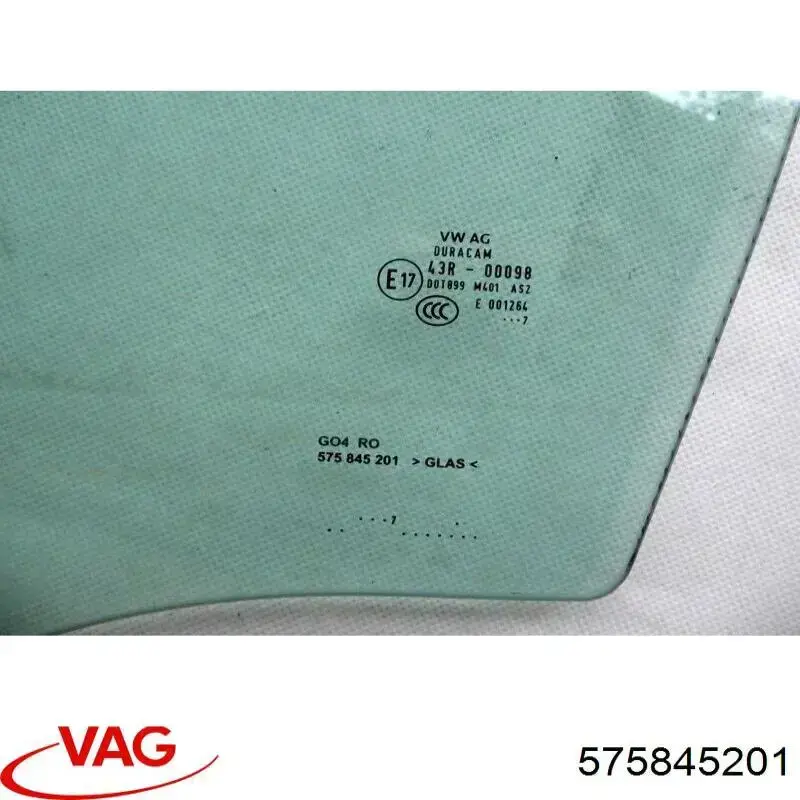Szyba drzwi lewych przednich VAG 575845201 cena, od 42,56 USD
