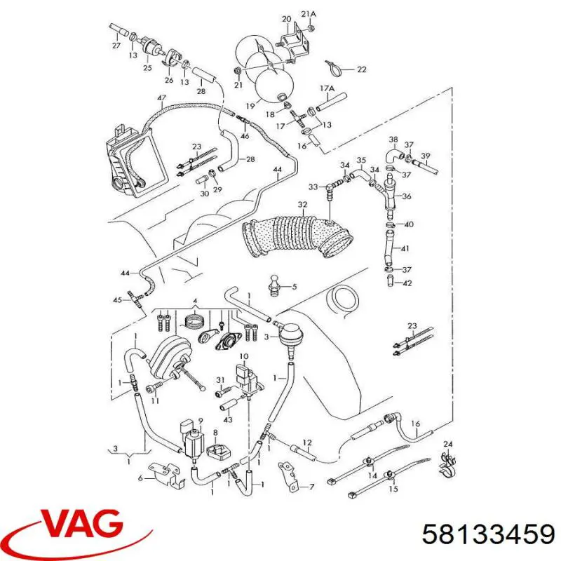 Zawór odpowietrzający zbiornika paliwa VAG 58133459 cena, od 37,46 USD