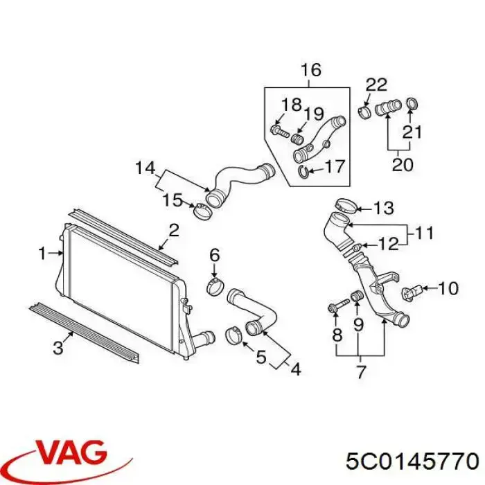 5C0145770 VAG przewód (króciec intercoolera lewy)