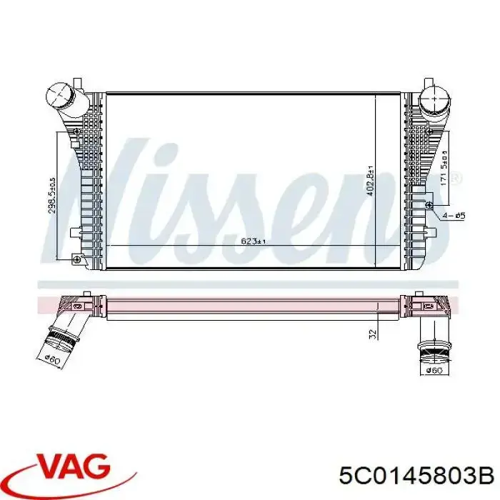 5C0145803B VAG chłodnica intercoolera