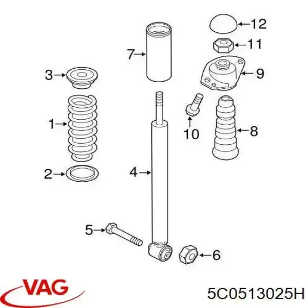 Amortyzator tylny VAG 5C0513025H cena, od 34,70 USD