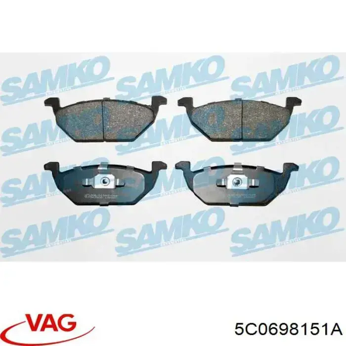 Klocki hamulcowe przednie tarczowe VAG 5C0698151A cena, od 43,90 USD