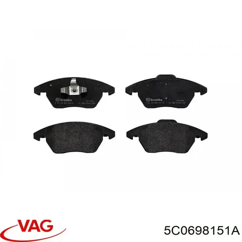 Klocki hamulcowe przednie tarczowe 5C0698151A VAG