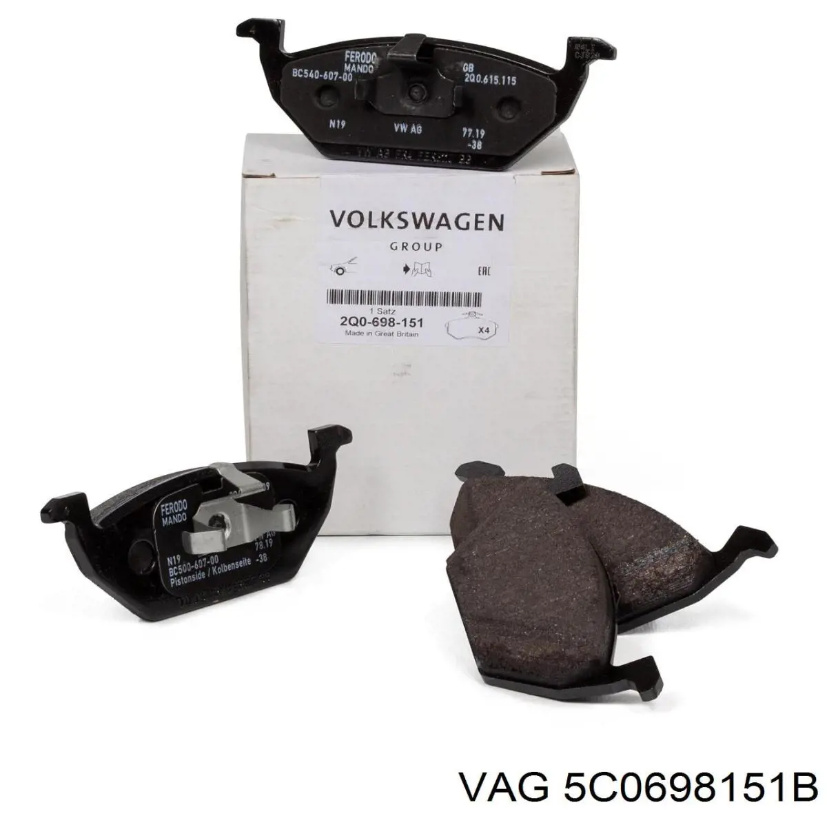 Klocki hamulcowe przednie tarczowe VAG 5C0698151B cena, od 32,93 USD