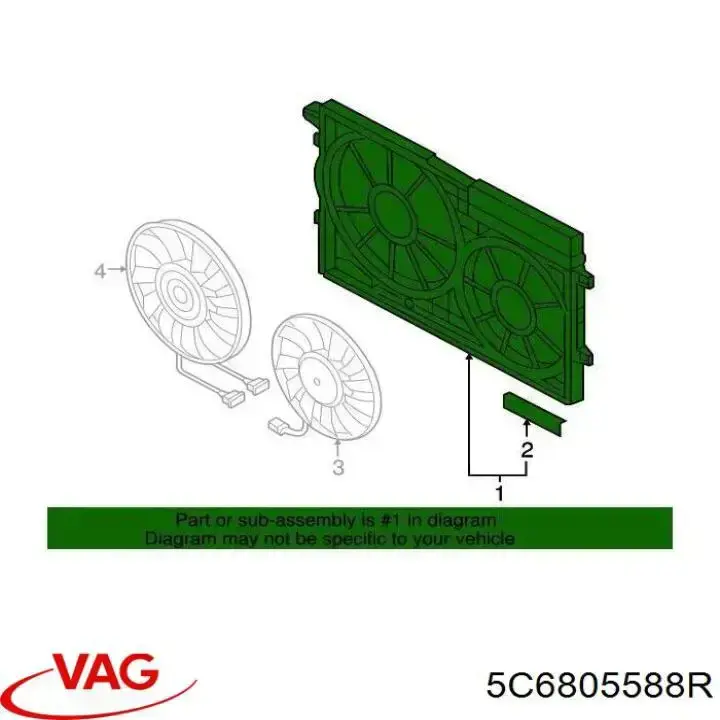Osłona chłodnicy kompletna (panel mocowania reflektorów) VAG 5C6805588R cena, od 43,31 USD