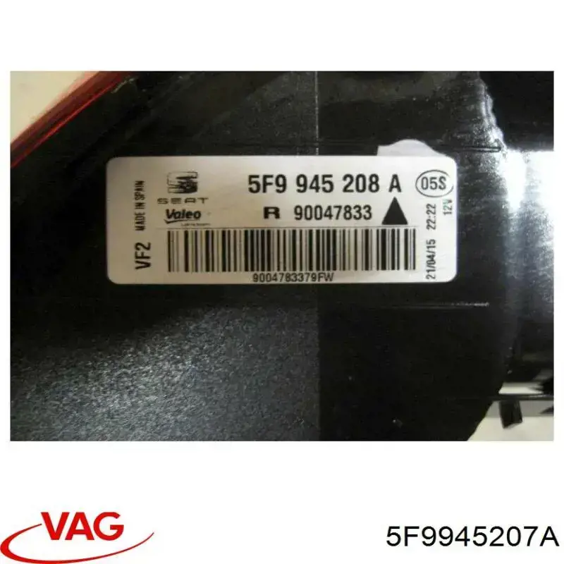 5F9945207A VAG Lampa zespolona tylna lewa zewnętrzna