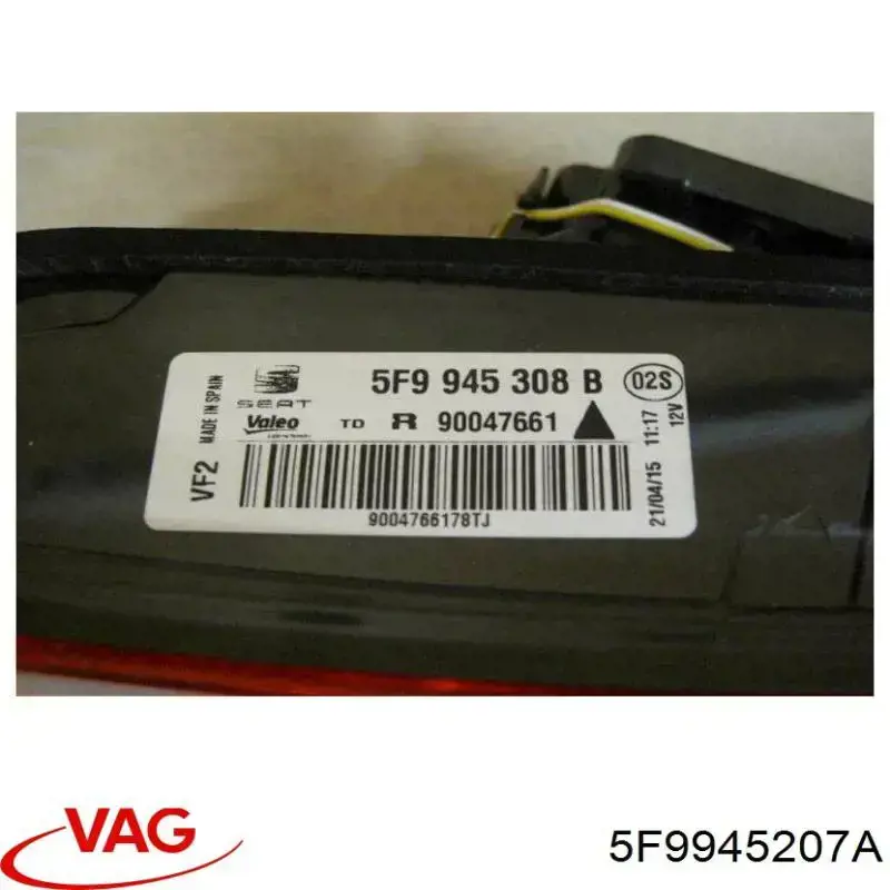 Lampa zespolona tylna lewa zewnętrzna VAG 5F9945207A cena, od 197,50 USD
