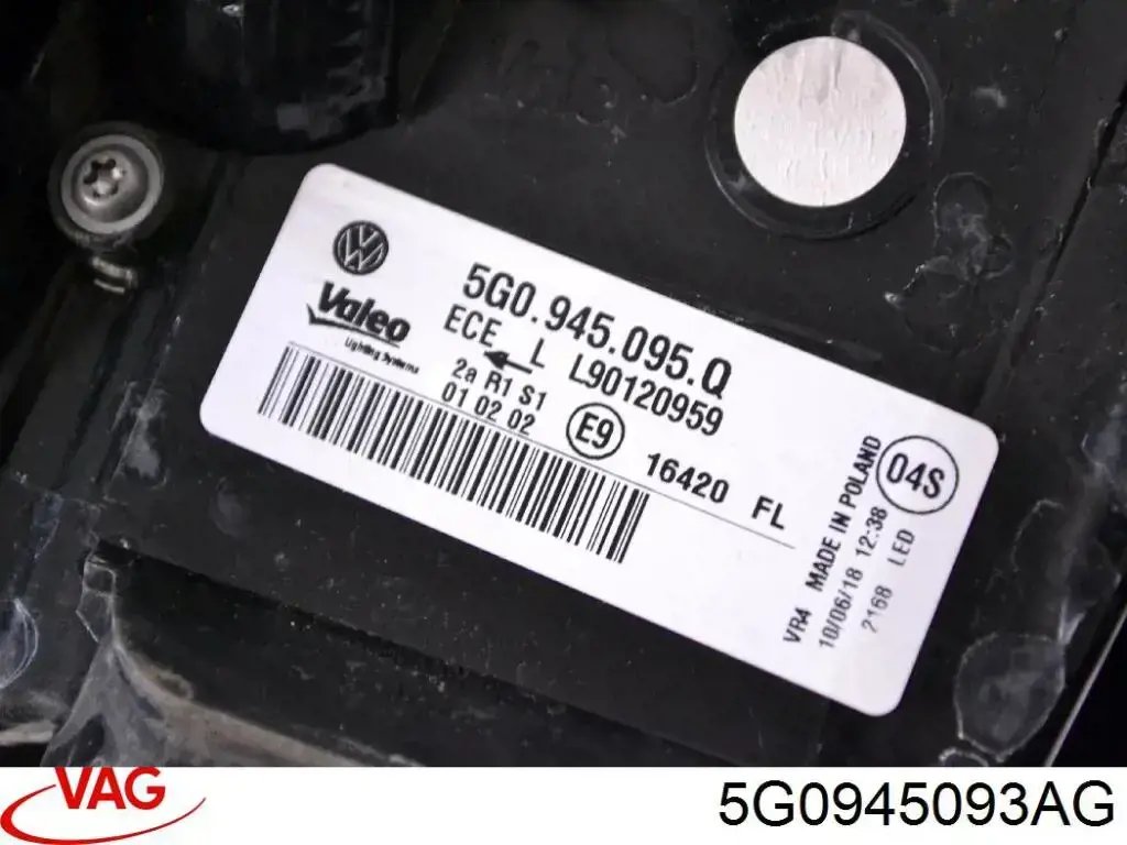 Do koszyka 5G0945093AG VAG Lampa zespolona tylna lewa wewnętrzna