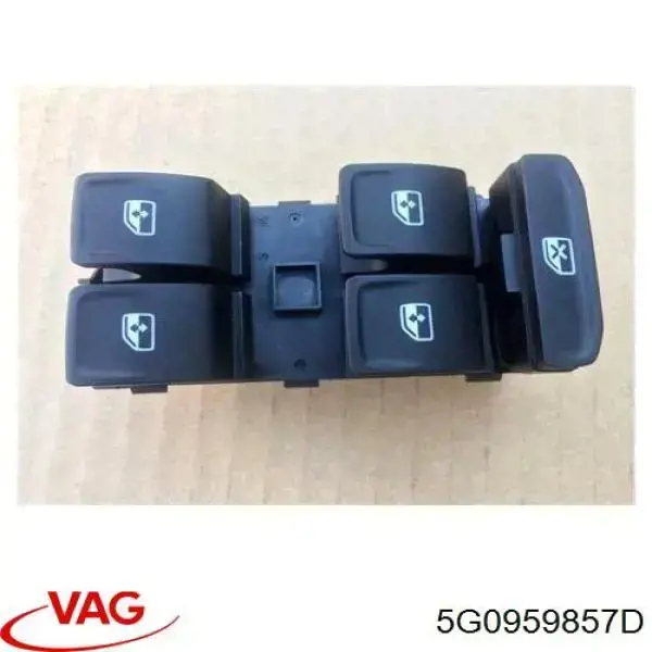 Do koszyka 5G0959857D VAG Panel przyciskowy sterowania podnośnikiem szyby przedni lewy