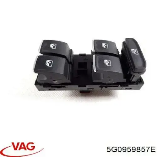 Do koszyka 5G0959857E VAG Panel przyciskowy sterowania podnośnikiem szyby przedni lewy