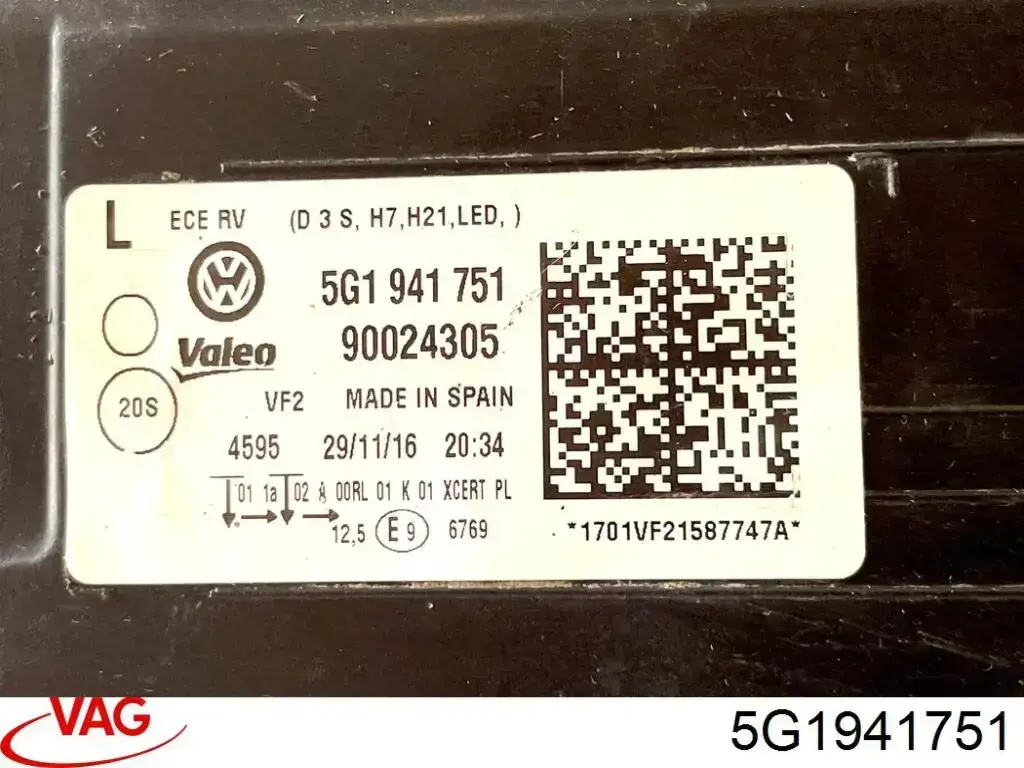 5G1941751 VAG Reflektor lewy