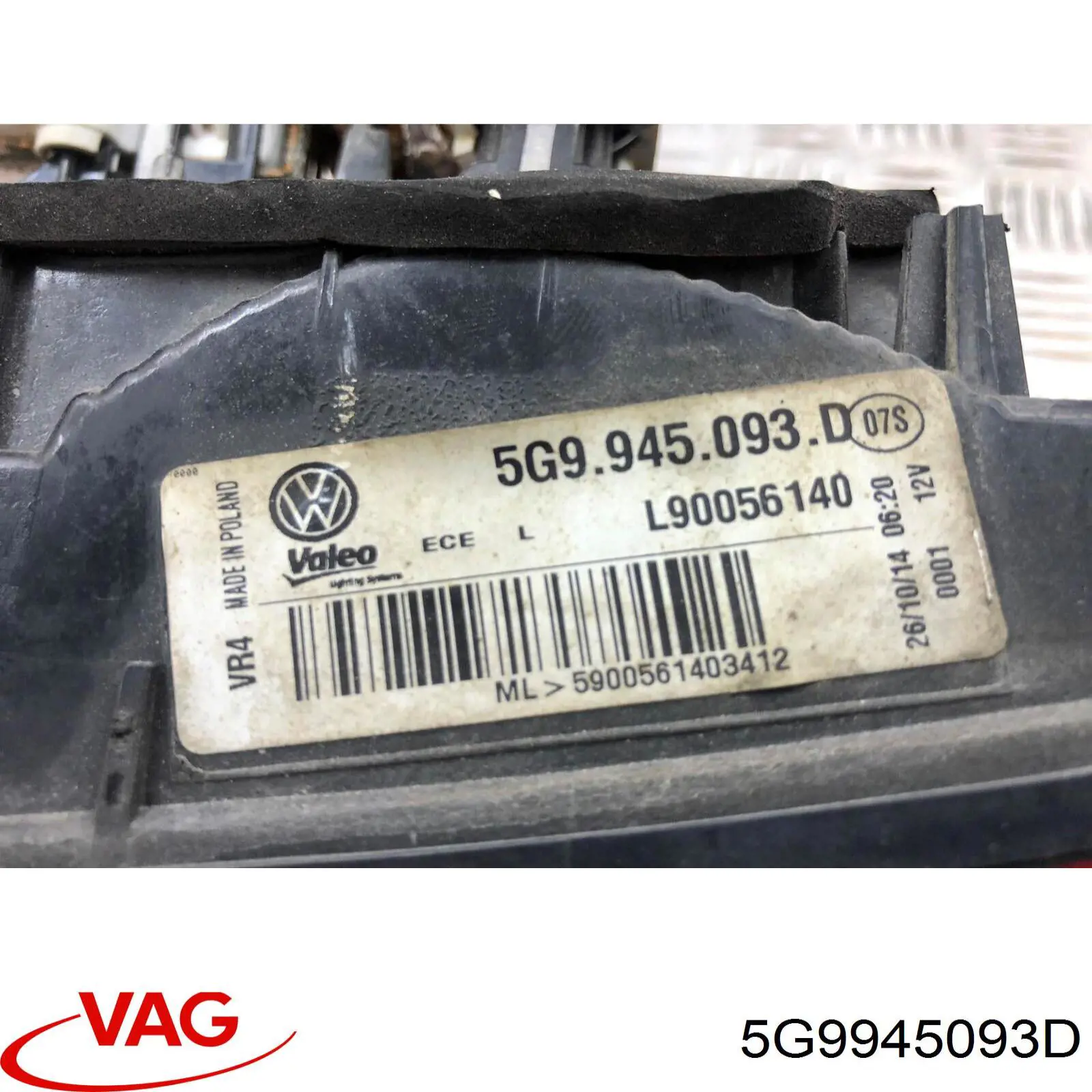Do koszyka 5G9945093D VAG Lampa zespolona tylna lewa wewnętrzna