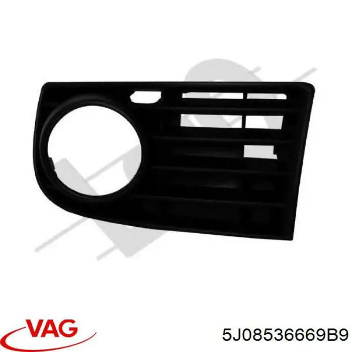 Zaślepka (kratka) lamp przeciwmgielnych zderzaka przedniego prawa VAG 5J08536669B9 cena, od 7,68 USD