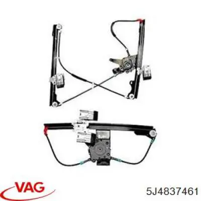 Do koszyka 5J4837461 VAG Mechanizm podnoszenia szyby drzwi przednich lewych