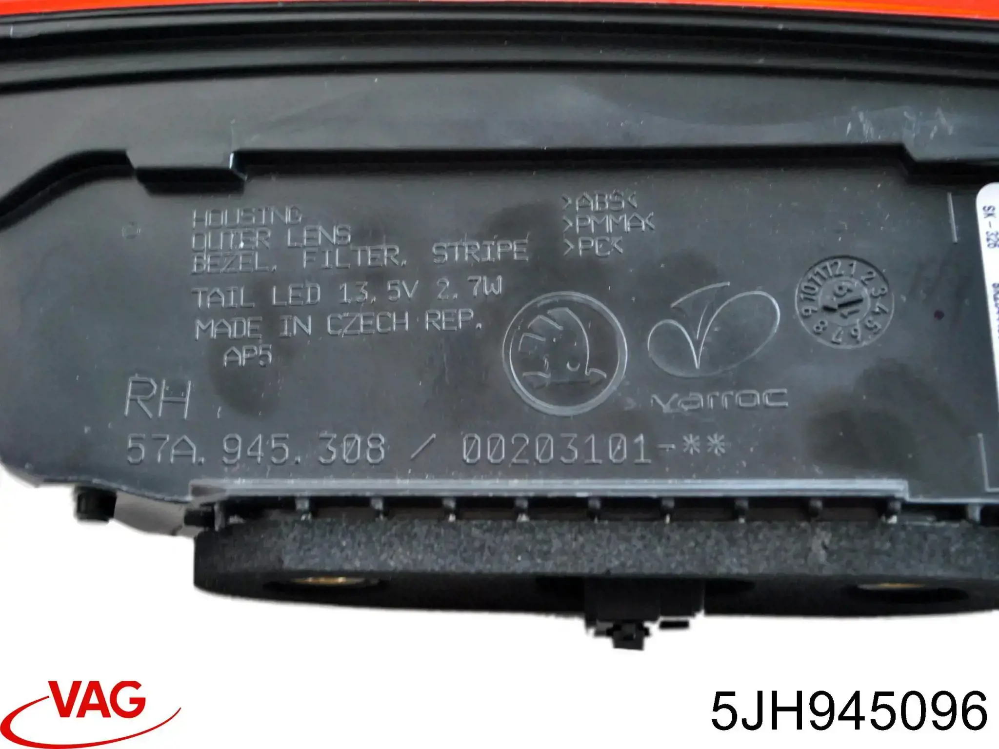 Do koszyka 5JH945096 VAG Lampa zespolona zderzaka tylnego prawa