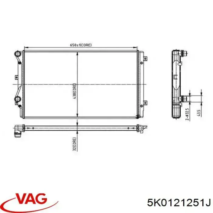Chłodnica silnika VAG 5K0121251J cena, od 44,04 USD