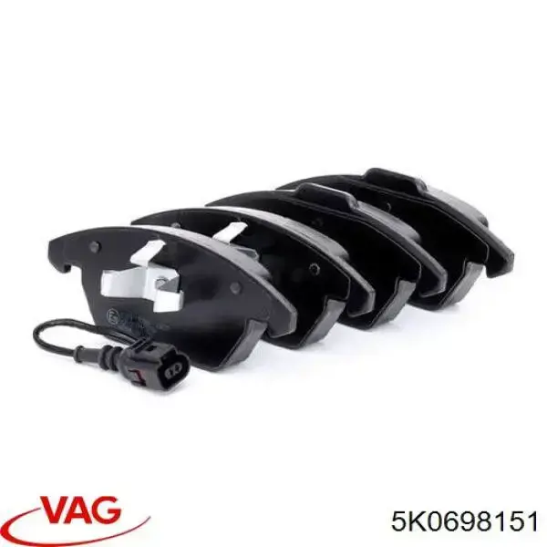 Klocki hamulcowe przednie tarczowe VAG 5K0698151 cena, od 53,84 USD