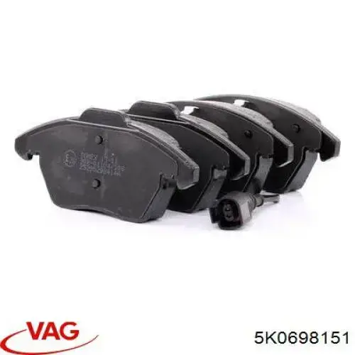 Klocki hamulcowe przednie tarczowe 5K0698151 VAG