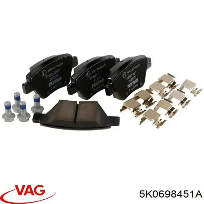 Okładziny (klocki) do hamulców tarczowych tylne VAG 5K0698451A