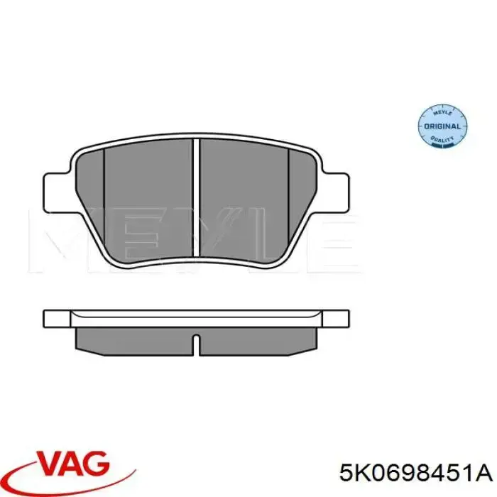 5K0698451A VAG Okładziny (klocki) do hamulców tarczowych tylne