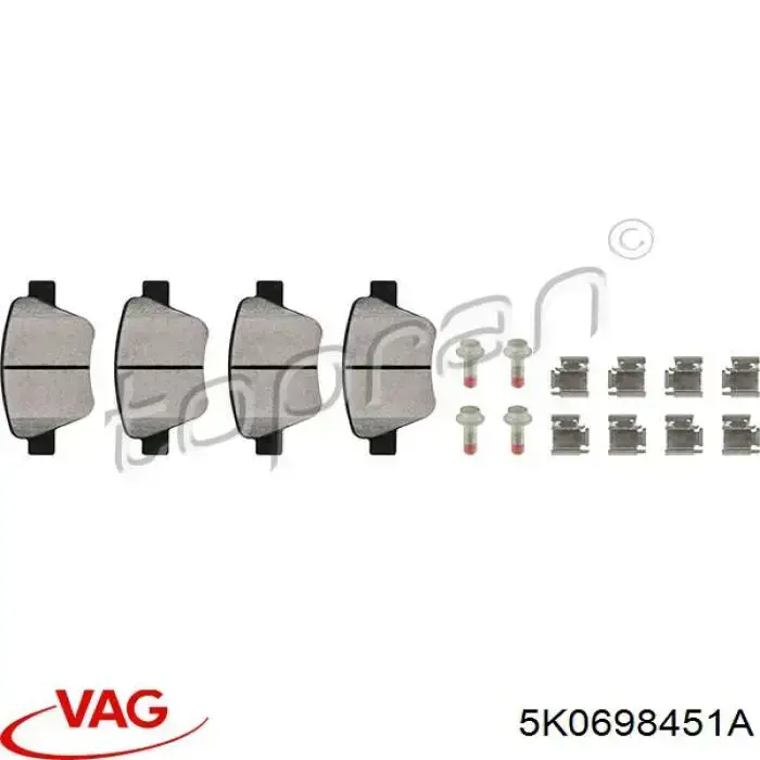 Okładziny (klocki) do hamulców tarczowych tylne VAG 5K0698451A cena, od 52,96 USD