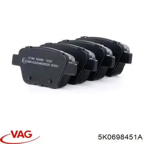 Okładziny (klocki) do hamulców tarczowych tylne VAG 5K0698451A cena, od 52,96 USD
