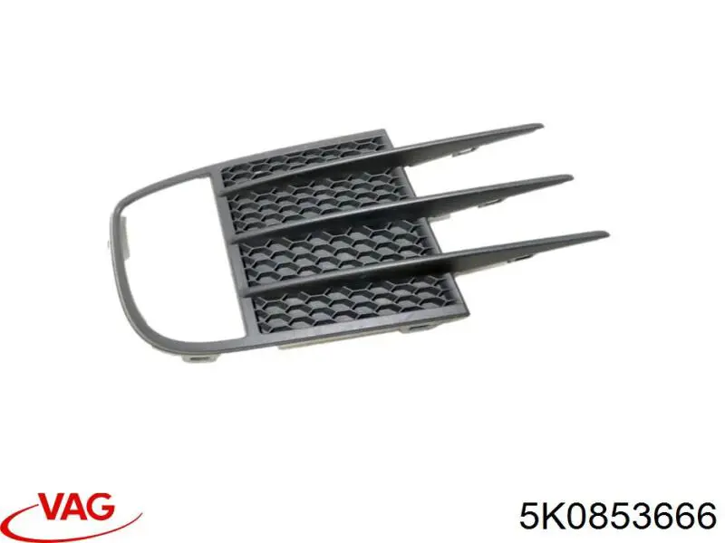 Do koszyka 5K08536669B9 VAG Zaślepka (kratka) lamp przeciwmgielnych zderzaka przedniego prawa