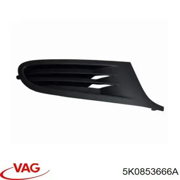 Zaślepka (kratka) lamp przeciwmgielnych zderzaka przedniego prawa VAG 5K0853666A cena, od 12,78 USD