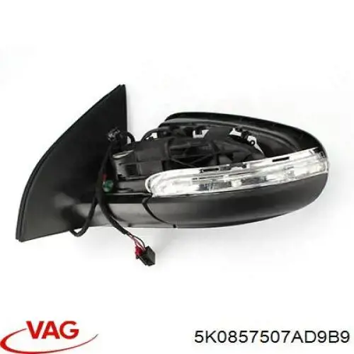 Lusterko wsteczne lewe 5K0857507AD9B9 VAG