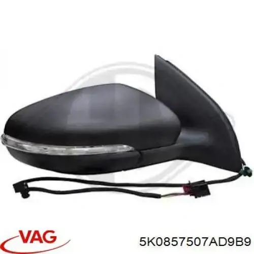 Lusterko wsteczne lewe VAG 5K0857507AD9B9 cena, od 163,49 USD