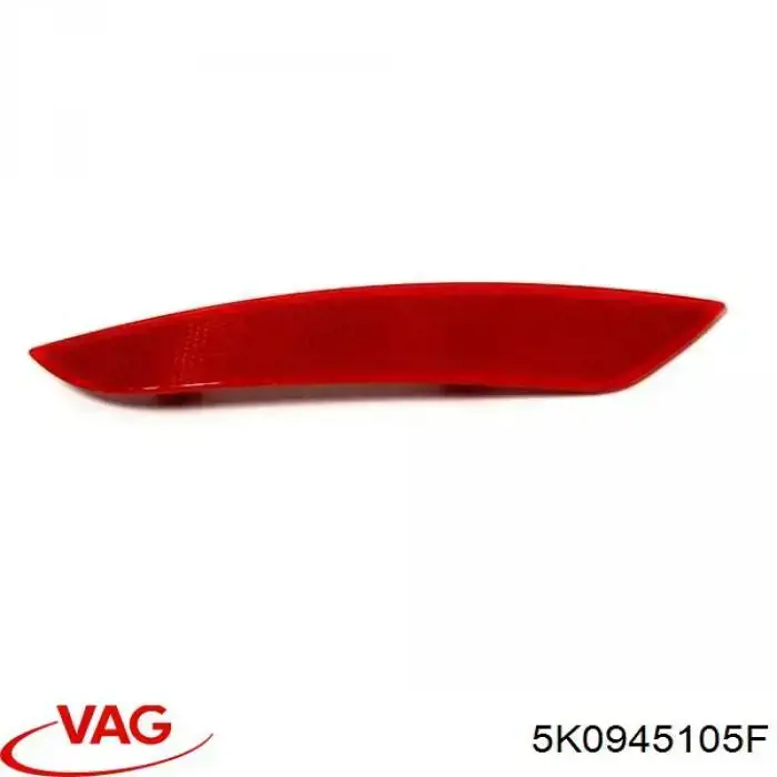 5K0945105F VAG Lampa odblaskowa zderzaka tylnego lewa