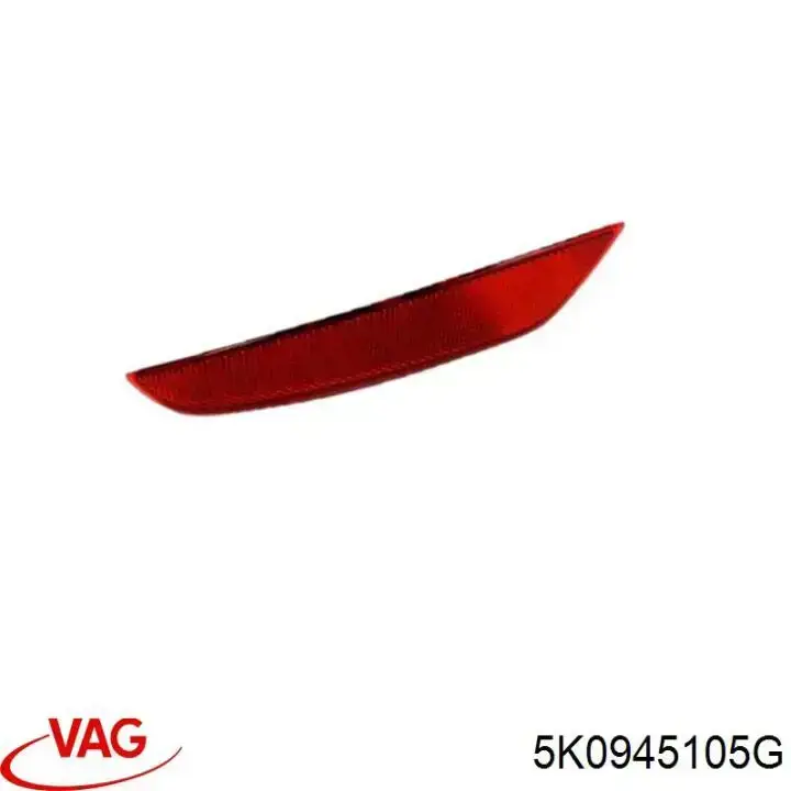 5K0945105G VAG Lampa odblaskowa zderzaka tylnego lewa