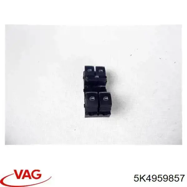 Panel przyciskowy sterowania podnośnikiem szyby przedni lewy VAG 5K4959857 cena, od 28,33 USD