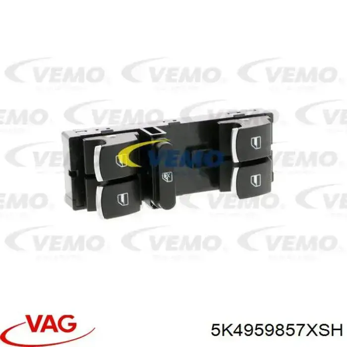 Panel przyciskowy sterowania podnośnikiem szyby przedni lewy VAG 5K4959857XSH cena, od 27,12 USD