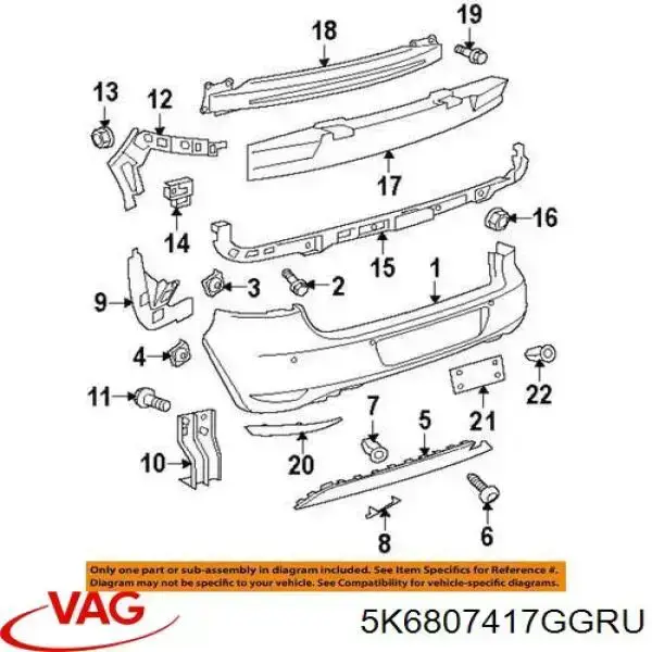 5K6807417GGRU VAG Zderzak tylny
