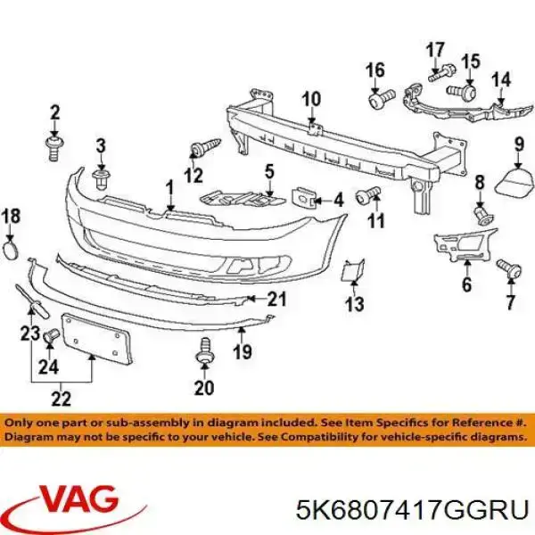 Zderzak tylny VAG 5K6807417GGRU cena, od 132,25 USD